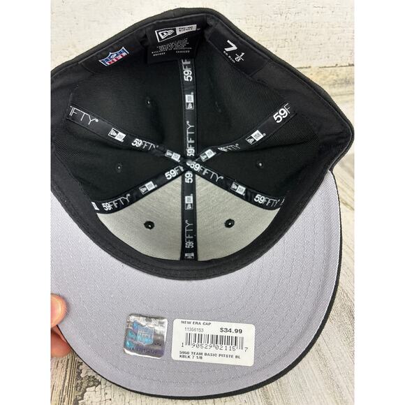 New Era 59Fifty Pittsburgh Steelers Fitted Hat 7 1/8 Black NFL Baseball Cap NWT - Picture 4 of 4